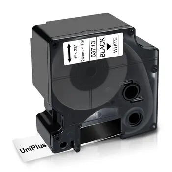 UniPlus 53713 Čierna na Bielej 24 mm Štítok Pásky, Kompatibilné Dymo Pásky D1 Label Maker pre Dymo Label Printer Labeller LW450 LM500TS