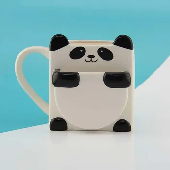 3D animovaný Panda Kávové Hrnčeky Dvojité Sušienky Keramické Čajové Šálky Tvorivé Známky Drinkware Vianočné Darčeky WF1021