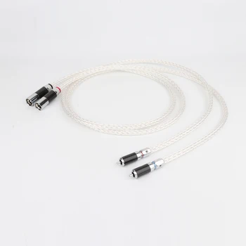 1Pair OCC Strieborné pozlátené XLR Audio kábel Rovnováhu kábel RCA Samec XLR Samica Konektor Zvukového Kábla 8AG Twist Kábel