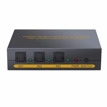 Neoteck Digitálneho na Analógový Dekodér Optický SPDIF Toslink na RCA, 3.5 mm S Optickou Switcher Podpora DTS, AC3 LPCM SUROVÉ PCM