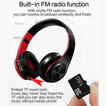 Skladacia Over-Ear HiFi Stereo Bluetooth 5.0 Bezdrôtové Slúchadlá Športové Headset