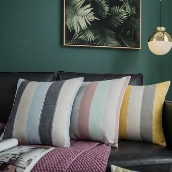 Romantický Sivá Geometrických Tlač Vankúš Farebné Jednoduché Prúžok Gauč Vankúš Obývacia Spálňa Decor Polyester Bavlna Kryt
