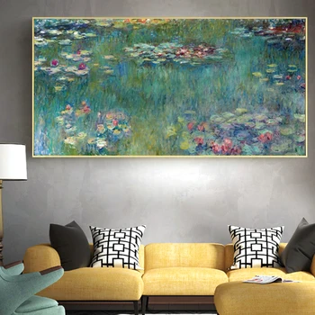 Claude Monet Vody Lotus Plátno Umenie, Obrazy, Reprodukcie, Impresionistického Plagáty a Tlač obrazov na Stenu pre život Domova