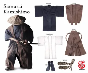 1/6 rozsahu Samuraj Kamishimo Kimono Kami Najajuban Shimo Tabi Waraji Oblečenie set pre 12in Muž Vojak Akcie Obrázok Hračky