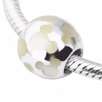 Populárne Strieborné Prívesky Pearlescent Myšou Siluety Kúzlo sa Hodí Pre Európske Charms Náramky Pre Ženy DIY Korálky Šperky Robiť