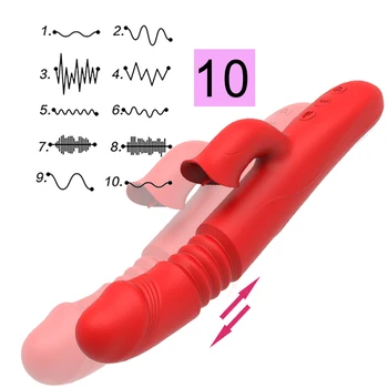 HWOK Kúrenie Teleskopická Rabbit Vibrátor ústne Jazyk Lízanie G Mieste Stimulátor Klitorisu Dospelých, Sexuálne Hračky pre Ženy