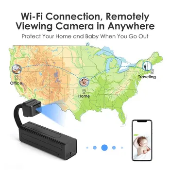Vysúvacie USB WiFi Fotoaparátu v Reálnom čase Dohľadu Mini Kamery, IP Kamery AI Ľudských Detekcie Slučky Nahrávania Kamkordéra Športové Vačky