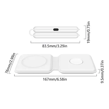 15W Magsafe Bezdrôtovú Nabíjačku Skladací Magnetický Dual-Poplatok Pre iPhone 12 Pro Max 12 Mini Magsafe Rýchle Nabíjanie Bezdrôtová Nabíjačka