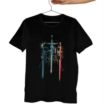 Sword Art Online Tričko Sword Art Duo T-Shirt Plus veľkosť Krátke Rukávy T-Shirt Muž 100 Bavlna Tričko Tlač