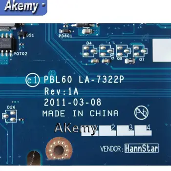 AK X53B Notebook základná doska Pre Asus X53B K53B X53BY X53BR K53BR K53BE Test pôvodnej doske PBL60 LA-7322P REV:1A