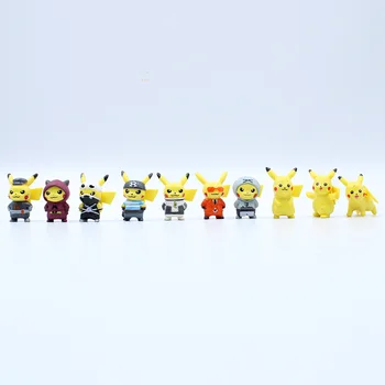 Tomy Pokemon 4cm 10pcs pikachu Garáž Súpravy anime akcie obrázok bábiky hračky micro dekorácie pre deti