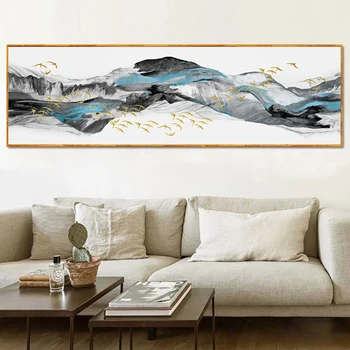 Yuke Umenie Nový Čínsky Štýl Horách Plátno na Maľovanie Moderné Krajiny Plagáty a Tlač Wall Art Cuadro Dekor pre Obývacia Izba