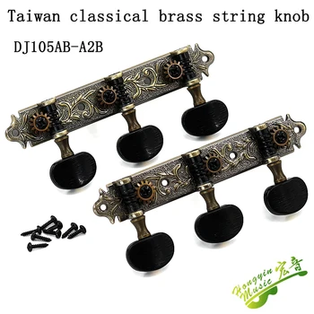 Taiwan klasickú gitaru gombíky triplet winder gombík gombík gombík string kvázi medenej farby všetky kovové príslušenstvo