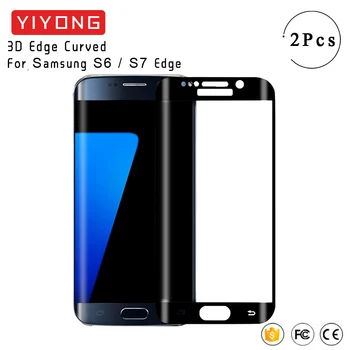 YIYONG 3D Hrany Zaoblené Sklo Na Samsung Galaxy S6 S7 Okraji Plus Tvrdeného Skla Screen Protector Samsung S7 Okraj S 7 S 6 Skla