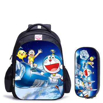 16-Palcové Doraemon Detí, Školské Tašky Ortopedické Batoh Deti Chlapci Dievčatá Mochila Infantil Cartoon Tašky
