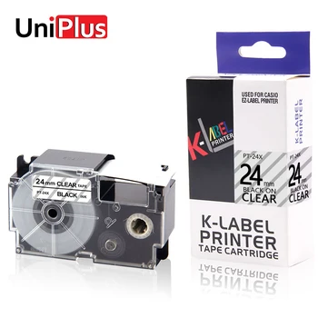 UniPlus XR-24X Label Maker Kompatibilný pre Casio EZ Série EL-700 EL-5000W Čierne na Jasné 24 mm* * 8m Silné Lepiace Pásky, Etikety