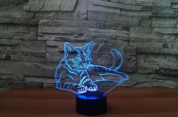 Kawaii mačka Lampa 7 Farieb Nočného Led Nočné Svetlo 3d Svetelné LED Stolná usb stolná Lampa pre Domáce Dieťa Spálňa Vianočné Dekorácie