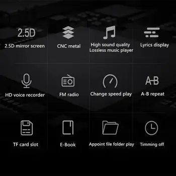Luxusné BENJIE K3 8G mp3 prehrávač hudby lossless HiFi MP3 prehrávač mini Prenosný audio prehrávač zliatiny MP3, FM rádio, Ebook, hlasový záznamník