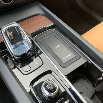 Pre Volvo XC90 S90 V90 XC60 V60 C60 2018 2019 2020 auto QI bezdrôtové nabíjanie telefónu nabíjačku nabíjaciu podložku príslušenstvo pre iPhone