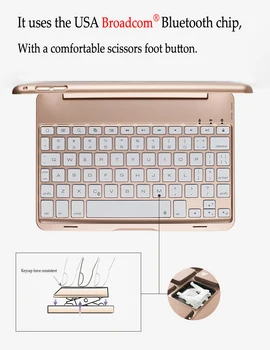 Pre iPad 10.2 2019 Podsvietenie Bezdrôtové Bluetooth Keyboard Case For iPad 10.2 palcov 2019 Tablet Hliníkovej Zliatiny Stojan, Kryt+dotykové Pero