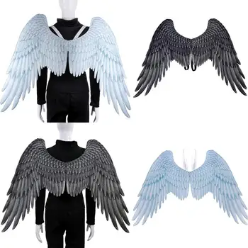 Halloween 3D Anjel Krídla Mardi Gras Tému Party Cosplay Krídla Pre Deti, Dospelých Veľké Čierne Krídla Diabol Kostým