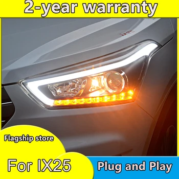 Auto Styling pre Hyundai IX25 Svetlomety-2017 Creta LED Reflektor DRL Denné Beží Svetlo Bi-Xenónové HID Príslušenstvo