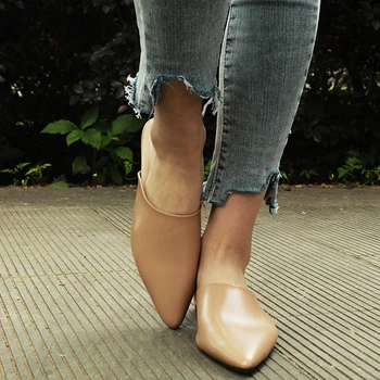 Ploché Topánky 2020 Módne Tkaných Pre Ženy PU Kožené Ukázal Prst Pošmyknúť Na Sandalias Ženy Papuče Letné Sandále dámske Topánky