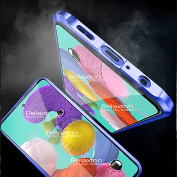 360° Plnú Ochranu Magnetických Flip puzdro Pre Samsung Galaxy a51 a71 a515F a715F 51 71 2019 obojstranné Sklenený Kryt telefónu Coque