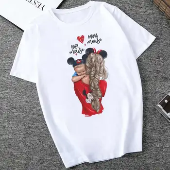 2019 Letný Deň matiek Harajuku Kawaii Super Mama T-shirt Biela Vogue Fashion Tričko Plus Veľkosť S-2XL Voľný čas T Shirt Ženy