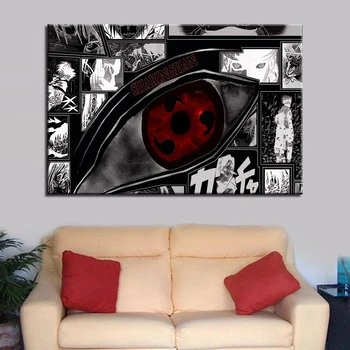 HD Vytlačí Plátno Obrázky Wall Art Rámec 1 Kus/Ks Naruto Sharingan Obrazy Animácie Plagáty Domova Pre Obývacia Izba