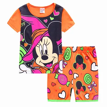 Nové Letné Deti Chlapec Dievča Oblečenie, Detská Princezná Pyžamo Krátky Rukáv Nastaviť Cartoon Mickey Minnie Mouse Elsa Deti Sleepwear Oblek