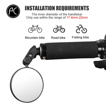 PCycling Požičovňa Spätné Zrkadlo 360 Otočiť Skladacie Riadidlá Zrkadlo na Bicykli Zozadu Cestných Bicyklov MTB Spätné Zrkadlo