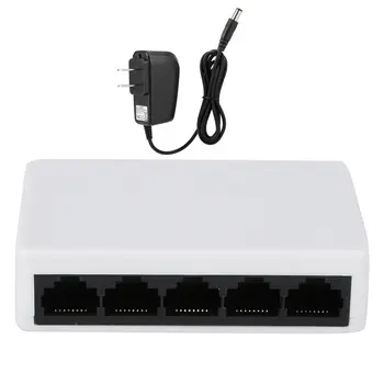 RJ45 MINI 5-Porty Fast Ethernet Siete Black Prepínač Rozbočovač pre Stolné PC Full Gigabit Ethernet Switch