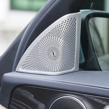 Pre Mercedes Benz C/E/GLC Triedy W205 W213 X253 nehrdzavejúcej ocele Dvere Auta Audio Reproduktorov Dekoratívny Kryt Výbava 3D nálepka