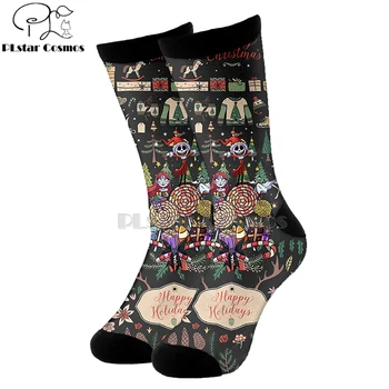 Plstar Vesmíru nočná mora pred vianocami jack skellington ponožky Cartoon 3d ponožky Vysoké Ponožky Muži Ženy vysokej kvality Halloween-5