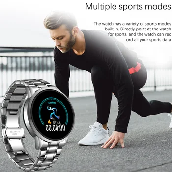 LIGE Stahl Kapela Smart Uhr Männer Fitness Tracker Herzfrequenz Blutdruck Monitor Šport Wasserdichte Smartwatch Für Android IOS