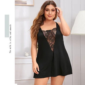 Nové Čierne Ženy Sexy LingerieBabydolls Korzet Plus Veľkosť 5XL Pikantné Mušelínu Sleepwear Pokušenie Bielizeň Mäkká Bezšvové spodné prádlo
