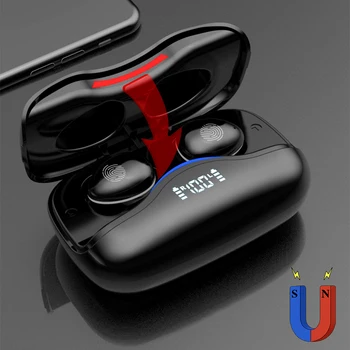 TWS Bezdrôtové Bluetooth Stereo Slúchadlá Slúchadlá Športové Vodotesné Slúchadlá Potlačením Hluku s Mic LED Displej Plnenie Box