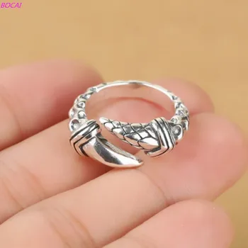 BOCAI S925 šterlingov strieborné prstene magic drak pazúr osobnosti mužov a žien retro ukazovák otvorenie Thai strieborné prstene