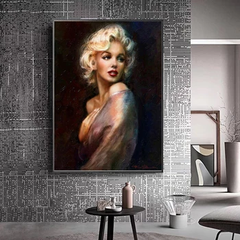 Móda Marilyn Monroe Plátne Obrazy Obrázok Plagáty a Vytlačí Cuadros Wall Art Obrázky pre Obývacia Izba Domova bez rámu