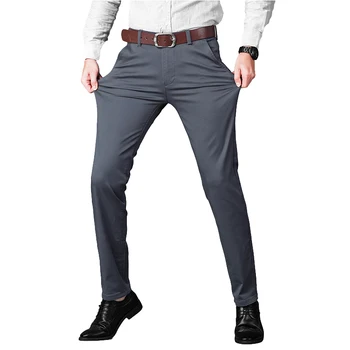 Jeseň Bežné Nohavice Mužov 2020 Obchodný Úsek Bavlna Straight Fit, Nohavice Muž Formálne Šaty, Nohavice Čierna Khaki Plus Veľkosť 42 44 46