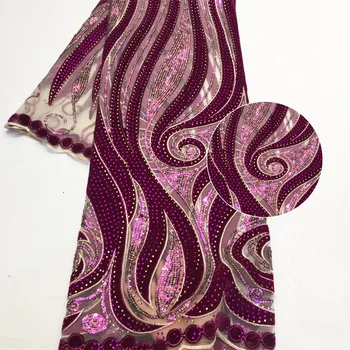 Velvet tkaniny, výšivky Tylu Čistý francúzskej čipky tkaniny vysokej kvality Afriky francúzskej čipky Šitie Nigérijský odev handričkou F4-2787