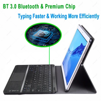 TouchPad Klávesnica Prípade Huawei Mediapad T5 10.1 AGS2-W09 AGS2-L09 AGS2-L03 AGS2-W19 Kožený Kryt Odpojenie Bluetooth Trackpad