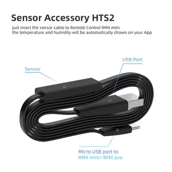 Broadlink HTS2 Senzor, Príslušenstvo, Teplota a Vlhkosť Monitor, USB Kábel, Pracuje s RM4 Pro RM4 Mini Univerzálna Smart Remote