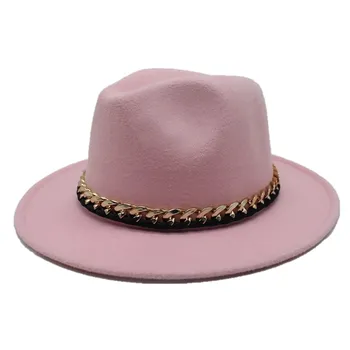 Seioum Nové Módne Vlny Bravčové Koláč slamený klobúk jazz cylinder Pre Ženy, Mužov to Cítil Široký Okraj Fedora Gambler Hat