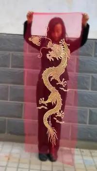 50*120 cm veľké golden dragon paillette výšivky na oká tkaniny nášivka suroviny pre klasické alebo vykonávanie odevníctvo
