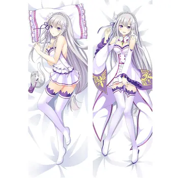 Anime RE NULA Začína Život v Inej vankúše Dakimakura prípade Sexy dievča 3D obojstranné Posteľ Objímanie Telo obliečka na vankúš RZ08A