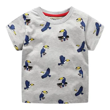 Baby Chlapci Tees Topy Lete Cartoon Vtákov Potlačené Bavlnené Chlapčenské tričko Oblečenie Znaky Batoľa Deti T košele, Deti, T košele