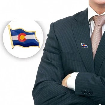 10PCS Colorado State z 50 Štátov USA Vlajka pozlátená Brošňa Kolíky Mužov Patrotism