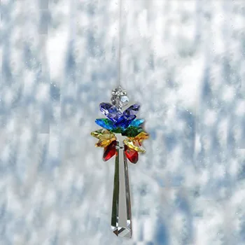 1PCS Crystal Guardian Visí Anjel Čakra kryštály ornament Okno Suncatcher Rainbow Maker Darček